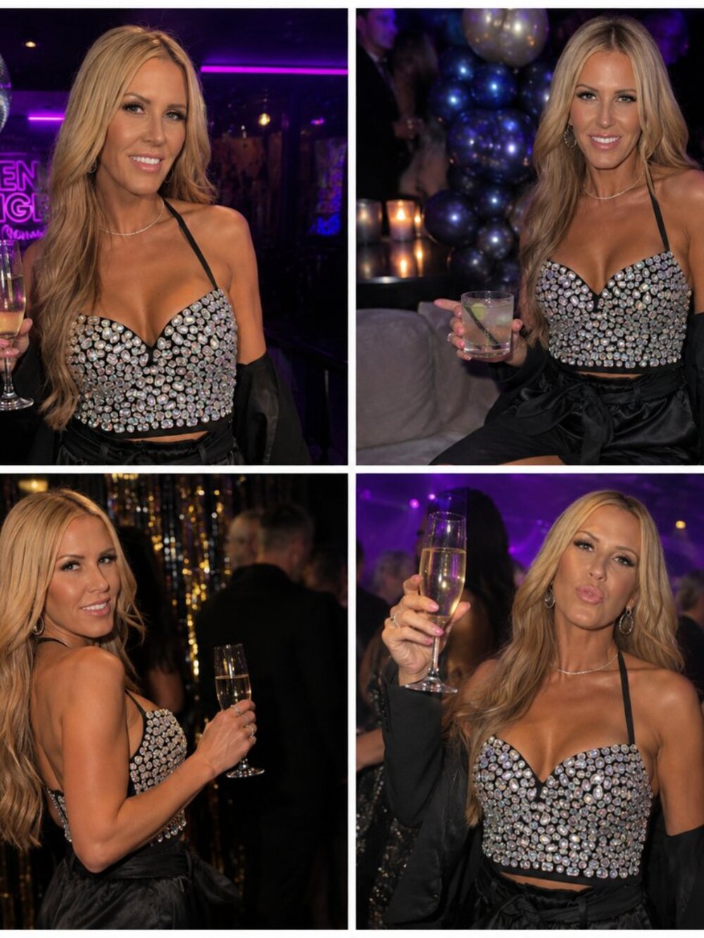 Embellished 3D Applique Rhinestone Bra Top Tank